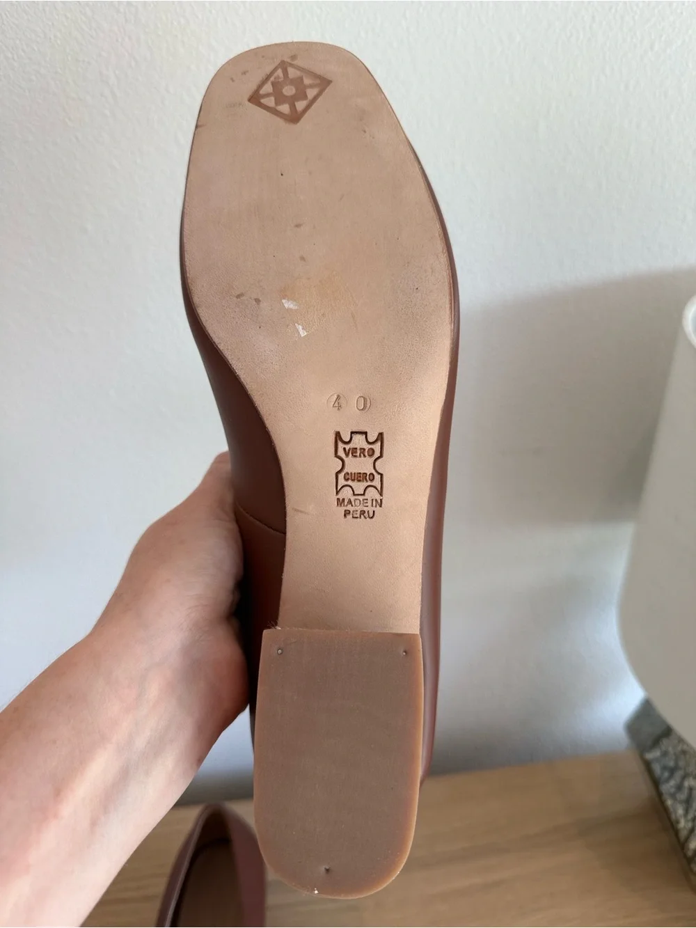 NEW Huma Blanco Luisa Pump Brown Leather Size 40